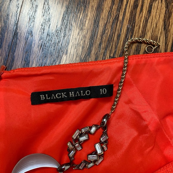 Black Halo gorgeous orange fitted dress - Picture 4 of 4